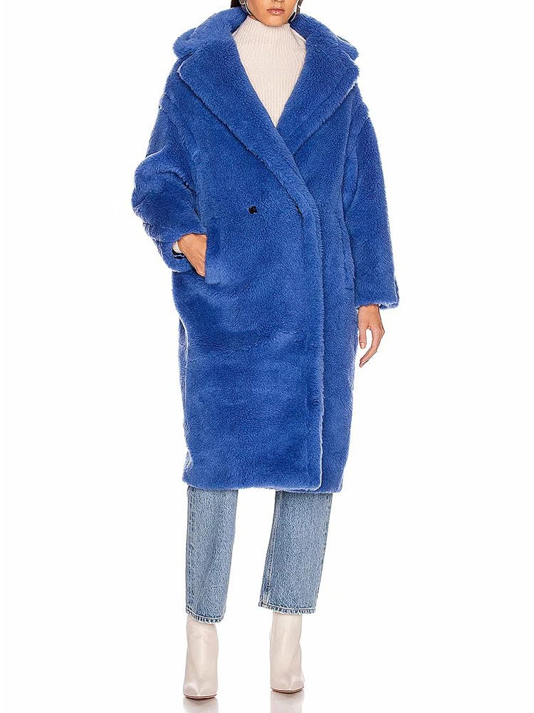 Women's Coats Lapel Lamb Wool Oversize Coat