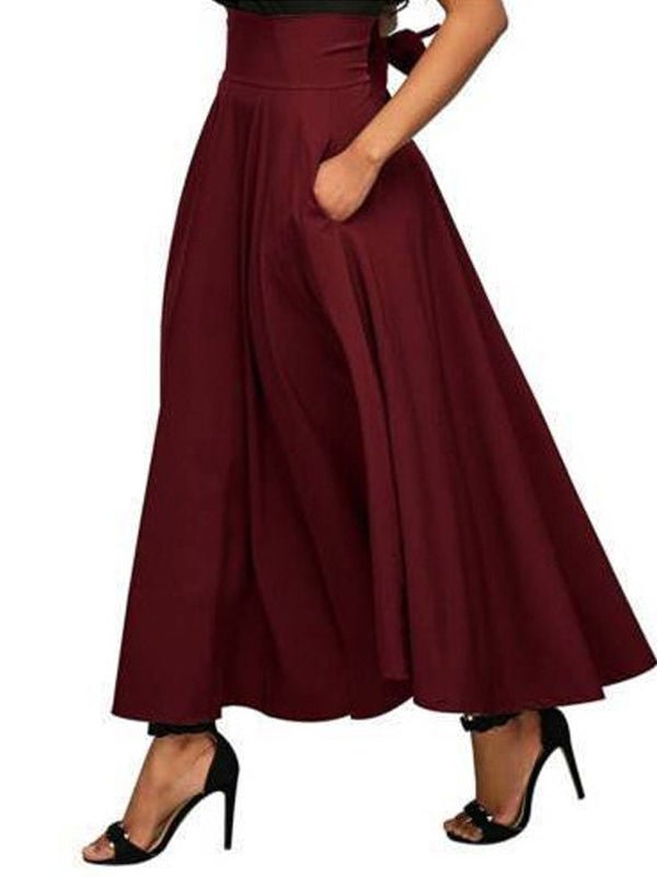 Women's Dresses Solid Color Waist Strap Midi Dress