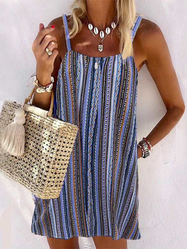 Women's Dresses Striped Sling Bare Back Dress