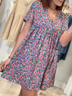 Women's Dresses V-Neck Short Sleeve Print Dress