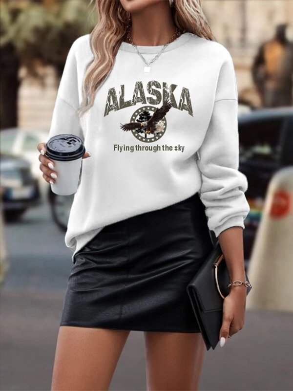 Women's Hoodies Long Sleeve Printed Pullover Sweatshirt