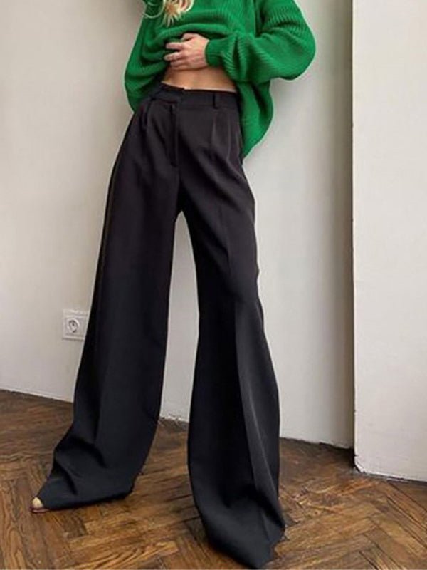 Women's Pants Straight High Waist Floor Dragging Casual Wide Leg Pants