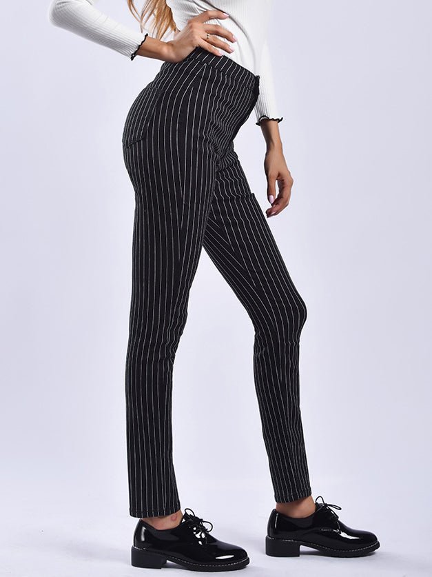 Women's Pants Striped Print Slim Fit Pants